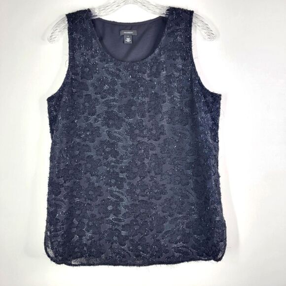 HALOGEN Women's Black Shimmery Sleeveless Blouse Size Small - Picture 1 of 6